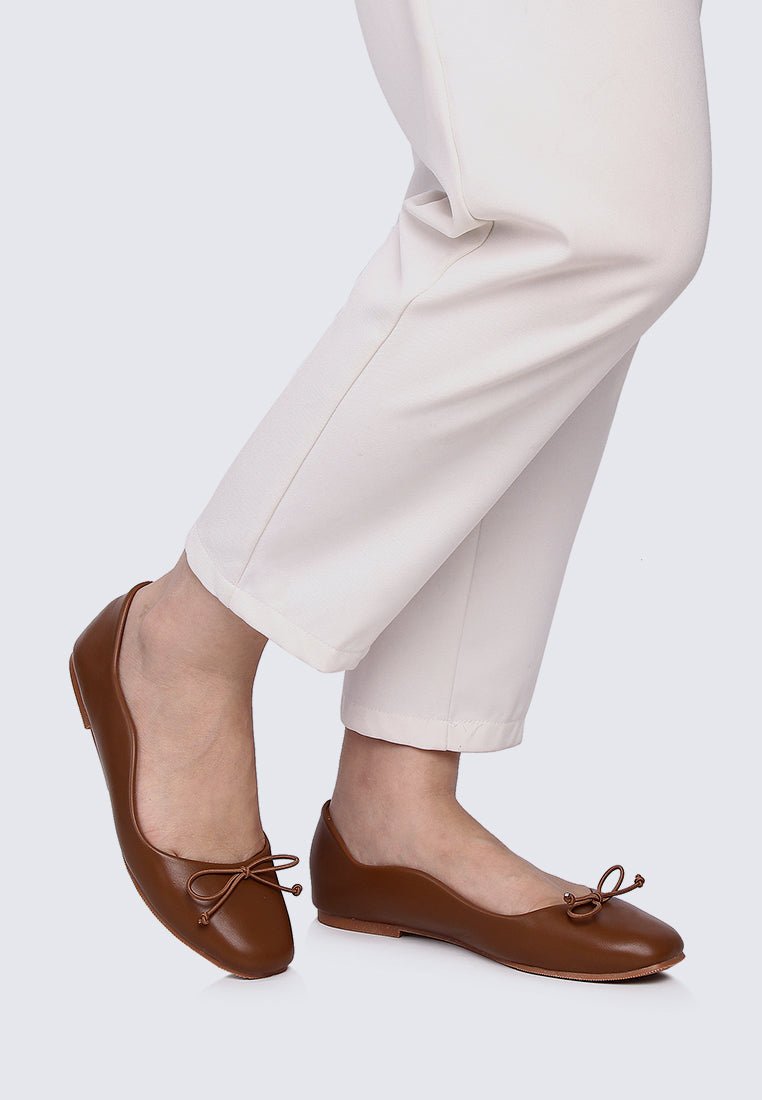 Dorra Comfy Ballerina In BrownShoes - myballerine