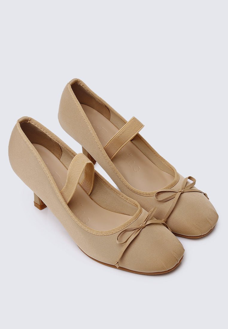 Eleanor Comfy Heels In Nude - myballerine