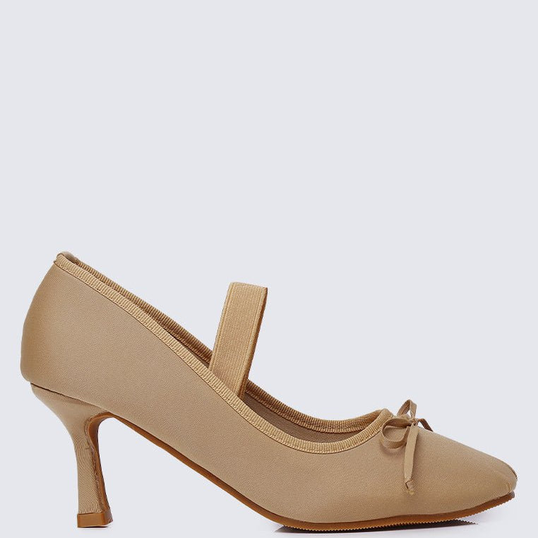 Eleanor Comfy Heels In Nude - myballerine