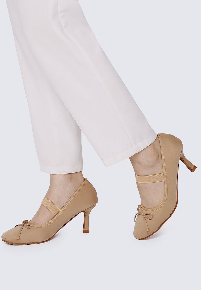 Eleanor Comfy Heels In Nude - myballerine