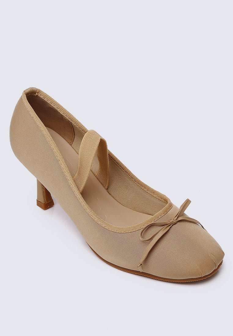 Eleanor Comfy Heels In Nude - myballerine