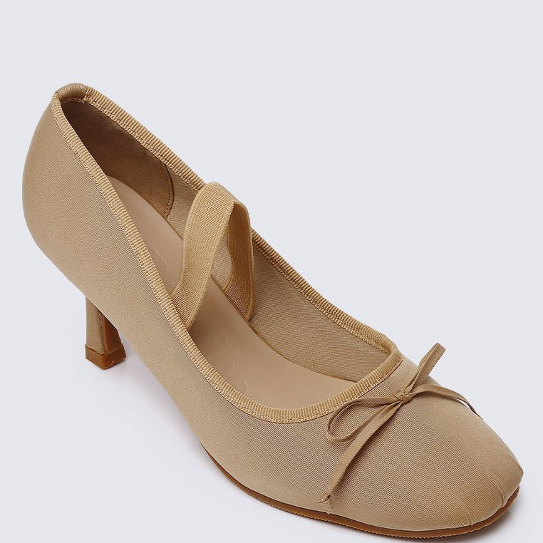 Eleanor Comfy Heels In Nude - myballerine