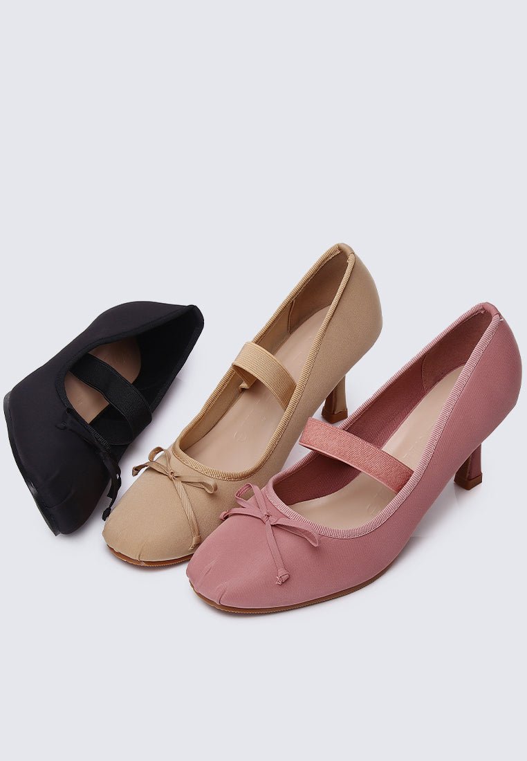 Eleanor Comfy Heels In Nude - myballerine