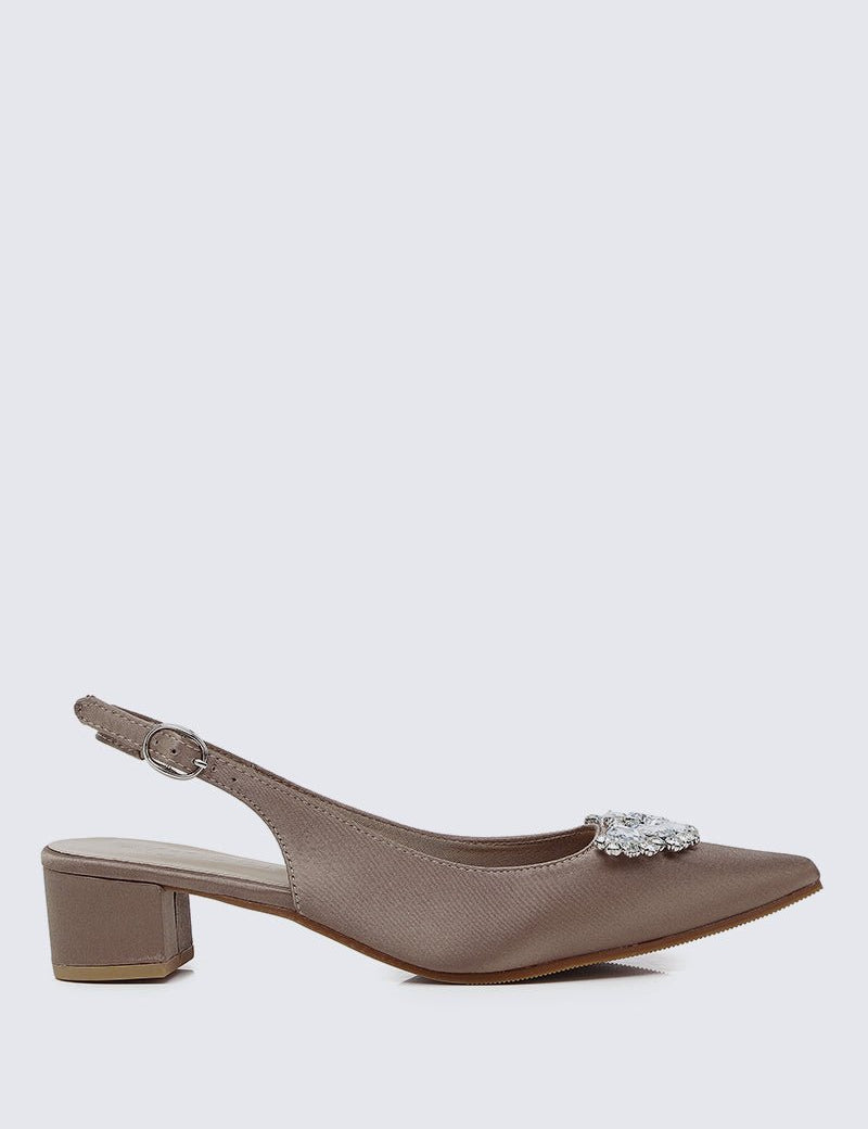 Esme Comfy Heels In Taupe - myballerine