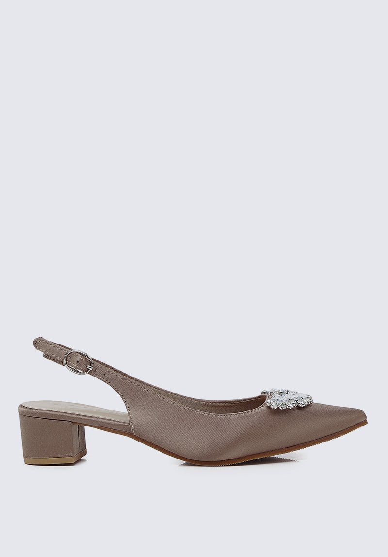 Esme Comfy Heels In Taupe - myballerine