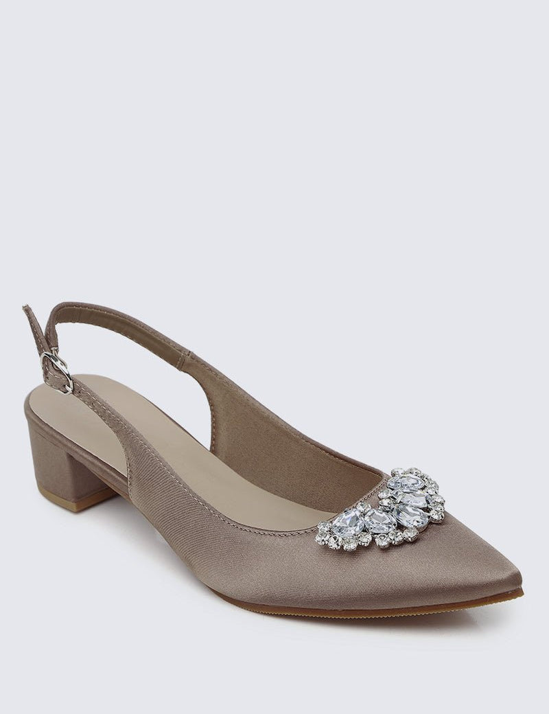 Esme Comfy Heels In Taupe - myballerine