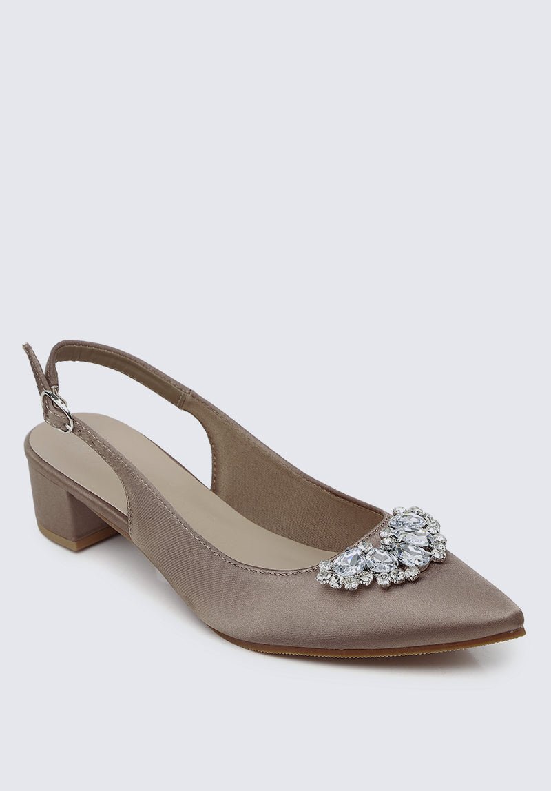 Esme Comfy Heels In Taupe - myballerine