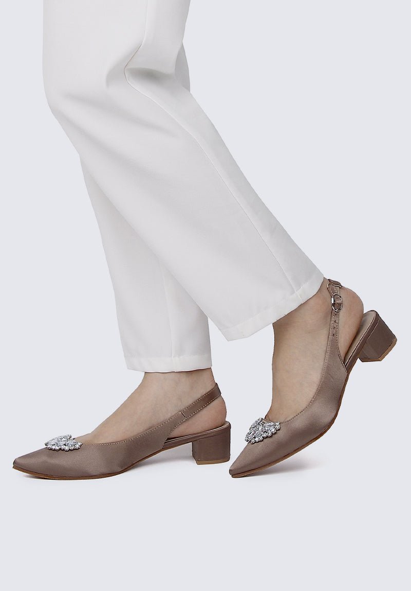 Esme Comfy Heels In Taupe - myballerine