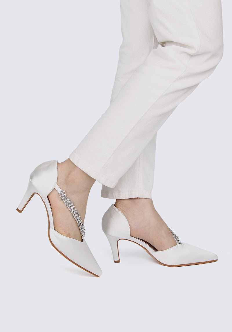 Everly Comfy Heels In Ivory - myballerine