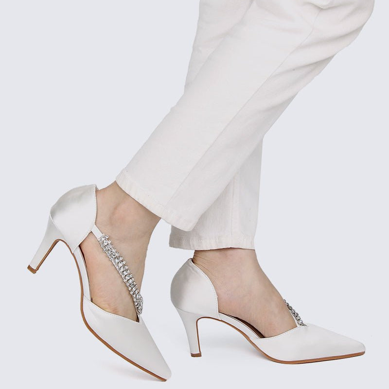 Everly Comfy Heels In Ivory - myballerine