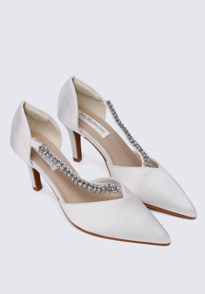 Everly Comfy Heels In Ivory - myballerine