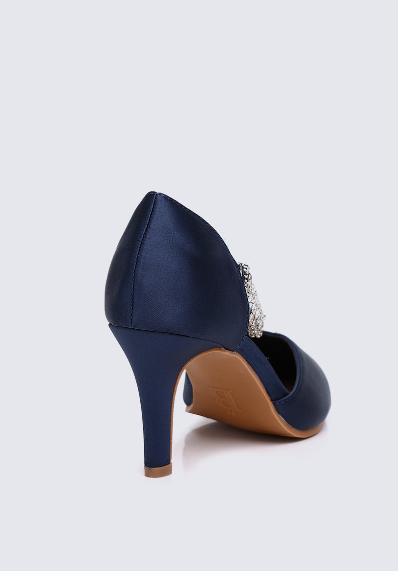 Everly Comfy Heels In Navy - myballerine