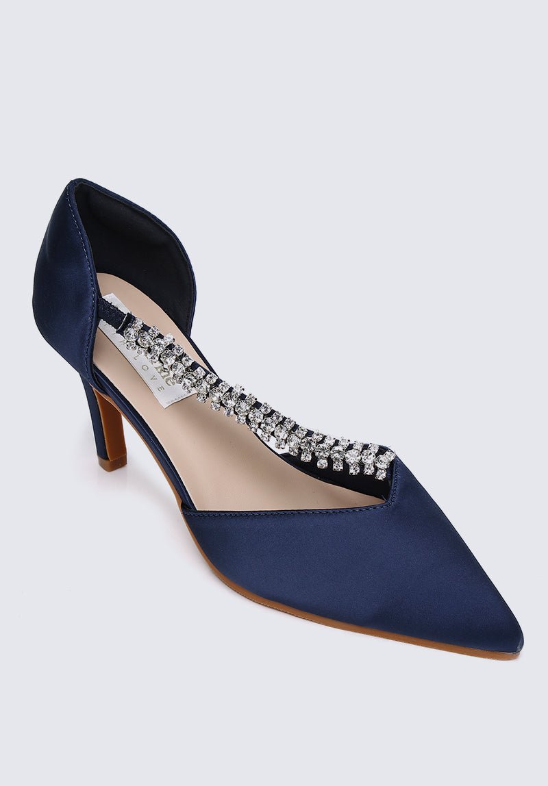 Everly Comfy Heels In Navy - myballerine