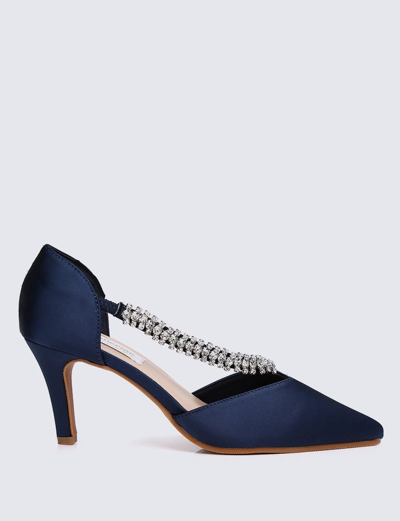 Everly Comfy Heels In Navy - myballerine