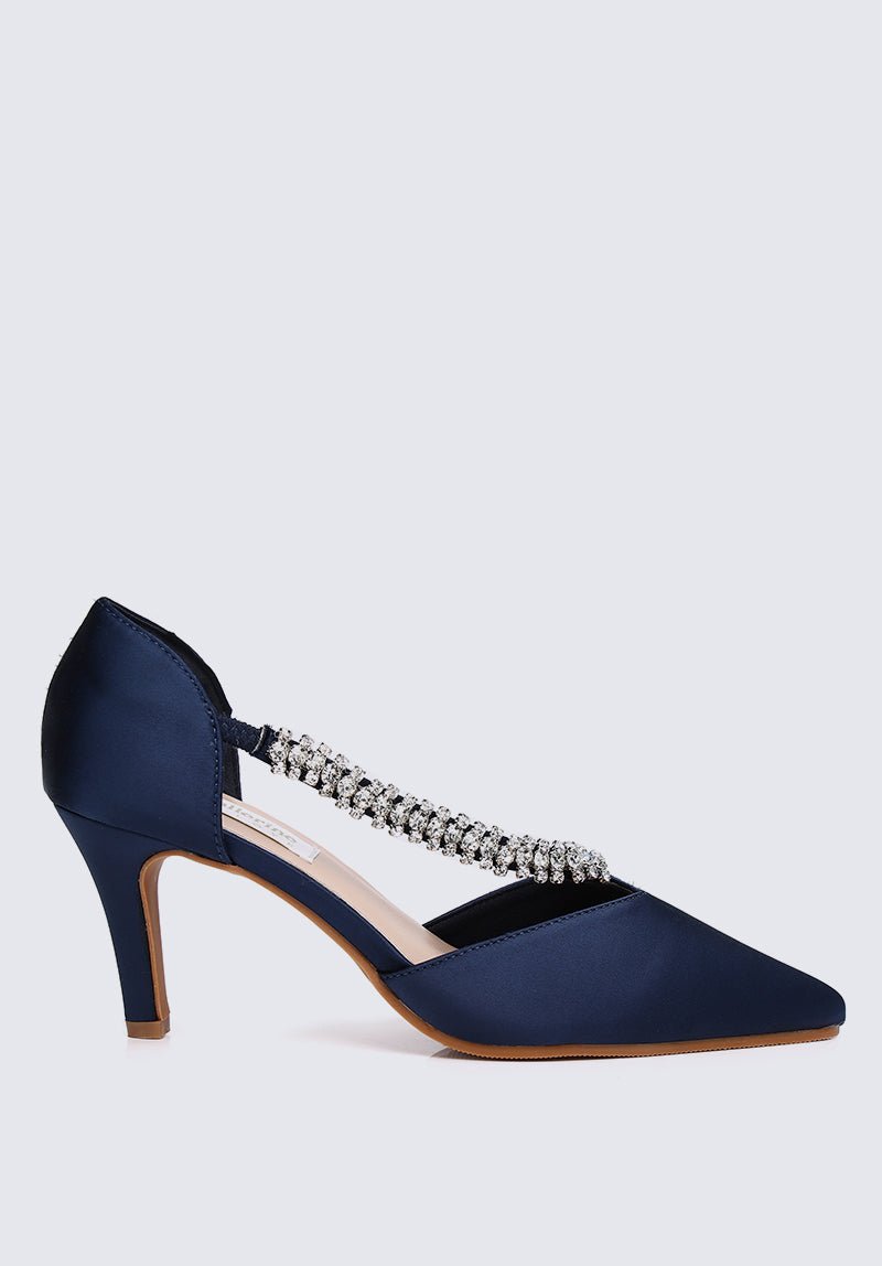 Everly Comfy Heels In Navy - myballerine