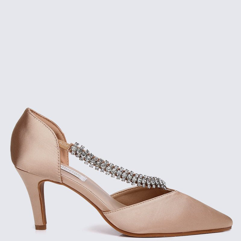 Everly Comfy Heels In Rose Gold - myballerine