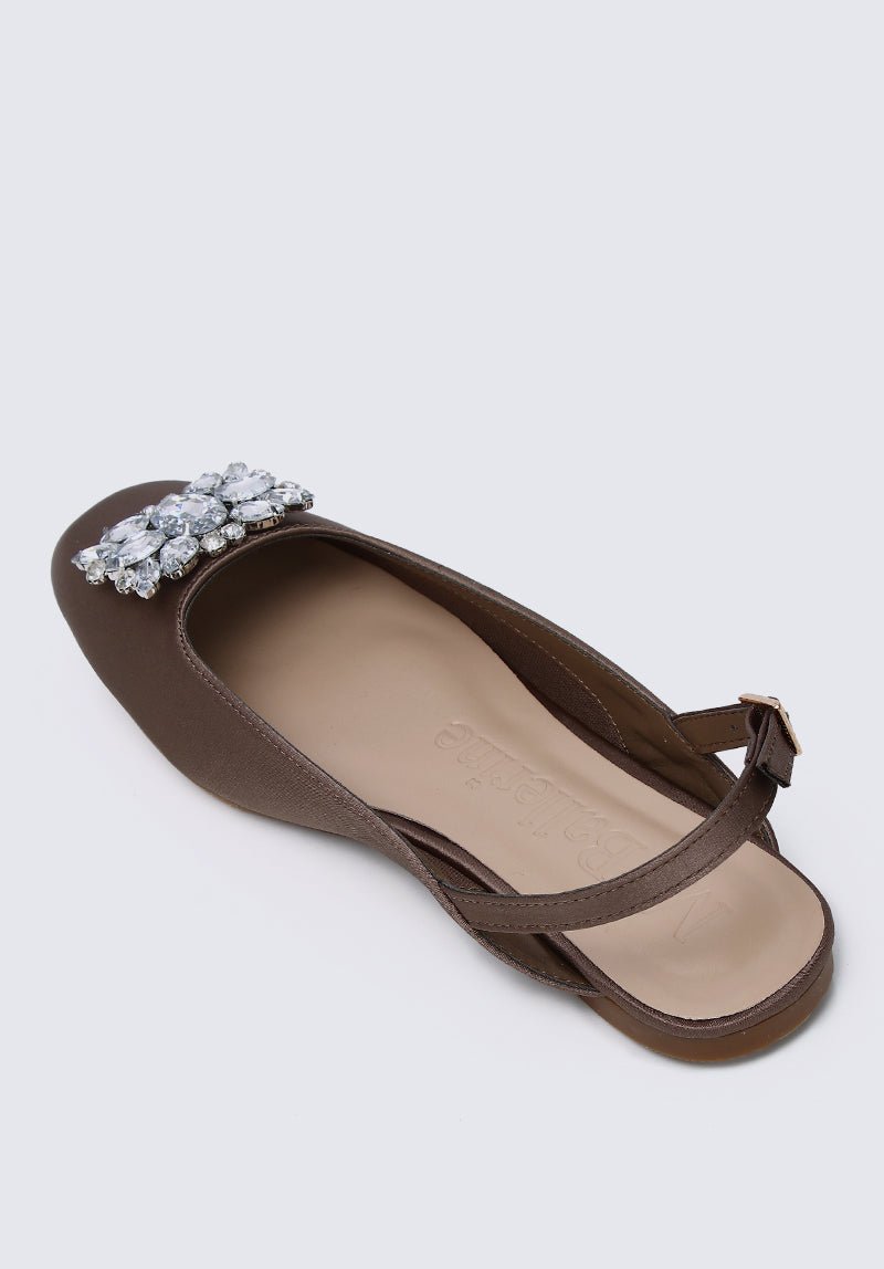 Gemie Comfy Ballerina In KhakiShoes - myballerine