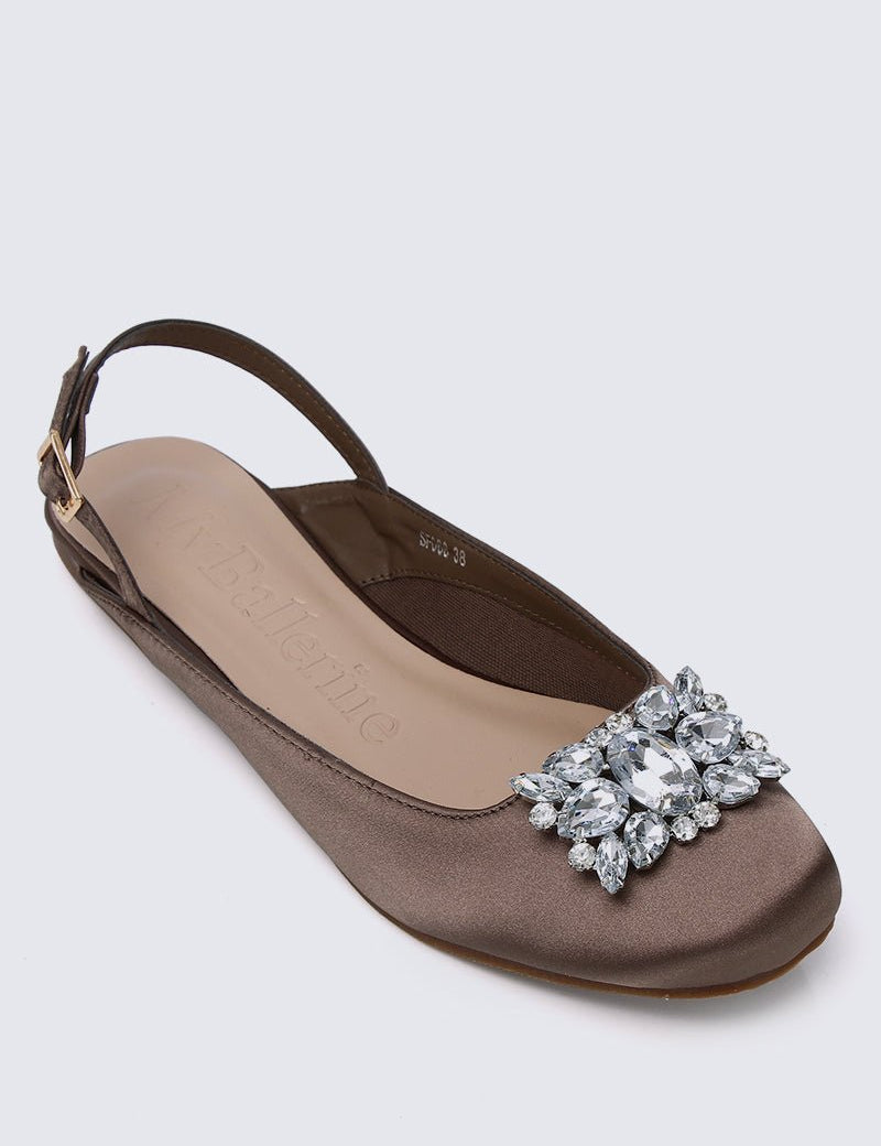 Gemie Comfy Ballerina In KhakiShoes - myballerine