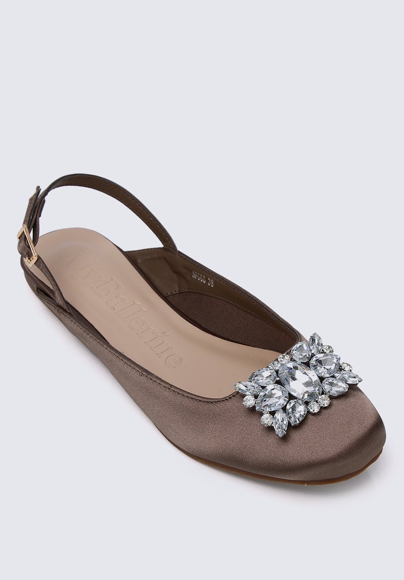 Gemie Comfy Ballerina In KhakiShoes - myballerine