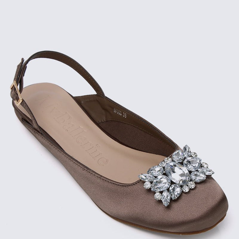 Gemie Comfy Ballerina In KhakiShoes - myballerine