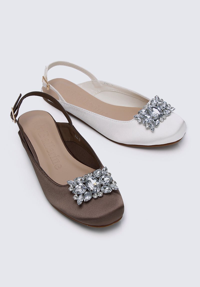 Gemie Comfy Ballerina In KhakiShoes - myballerine