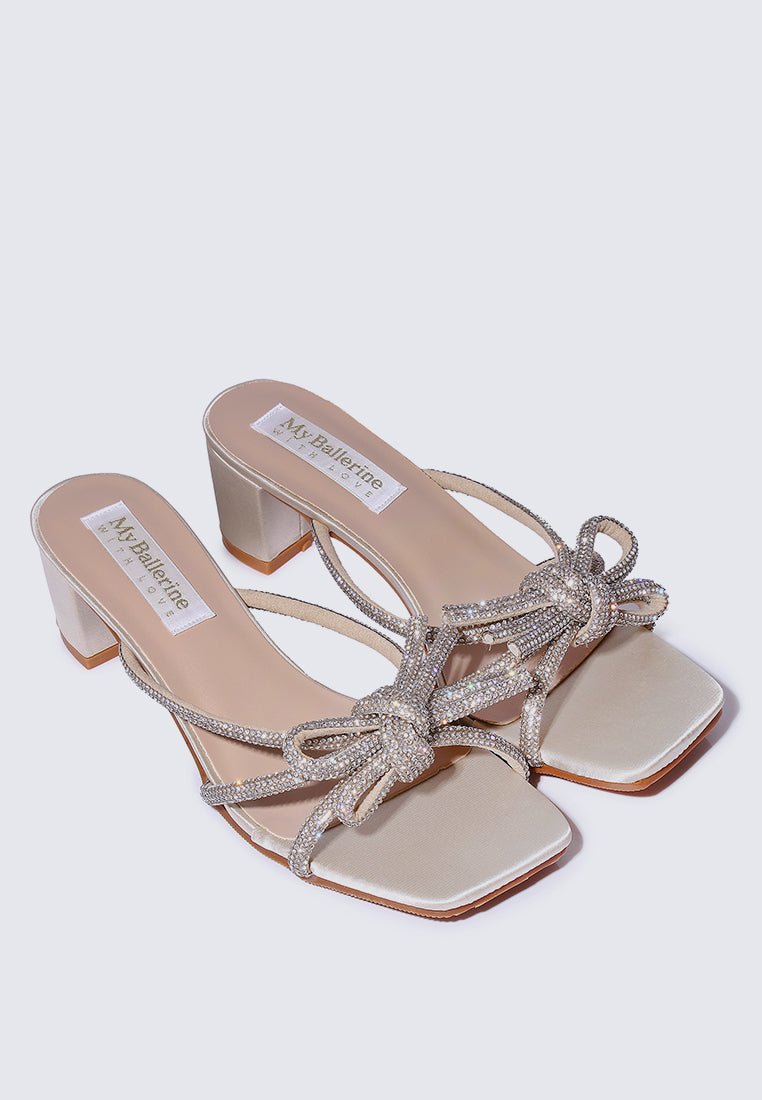 Genevieve Comfy Heels In GoldShoes - myballerine