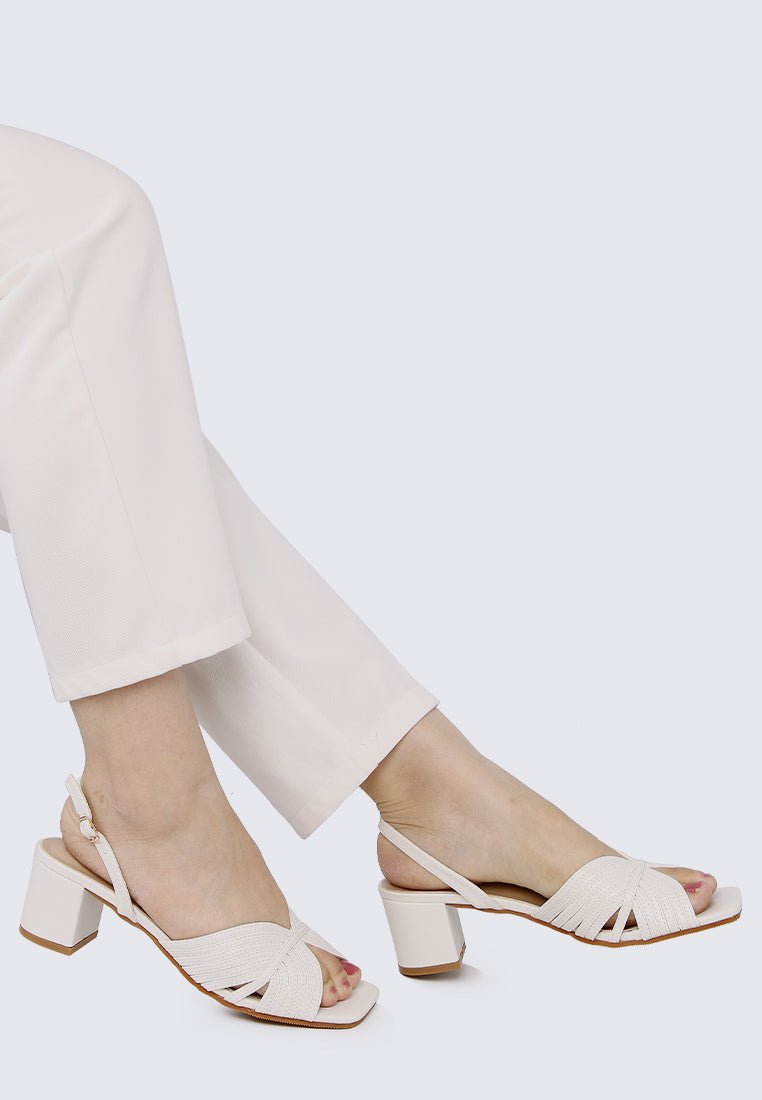 Gia Comfy Heels In Off WhiteShoes - myballerine