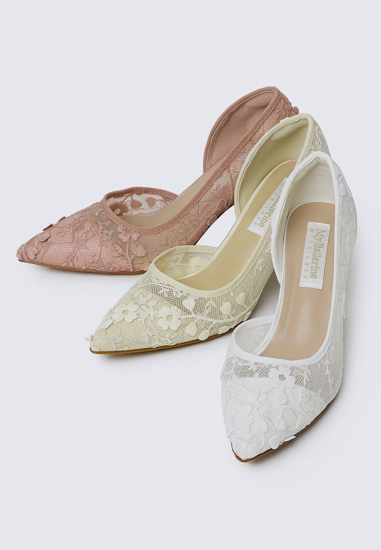 Giana Comfy Pumps In WhiteShoes - myballerine