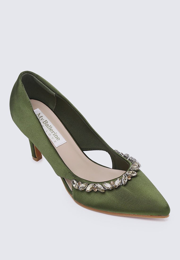 Gisele Comfy Pumps In OliveShoes - myballerine