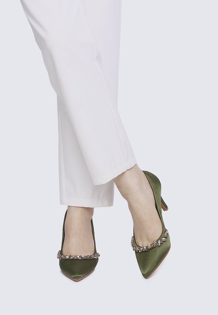 Gisele Comfy Pumps In OliveShoes - myballerine