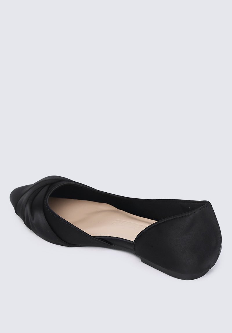 Grace Comfy Ballerina In Black SatinShoes - myballerine