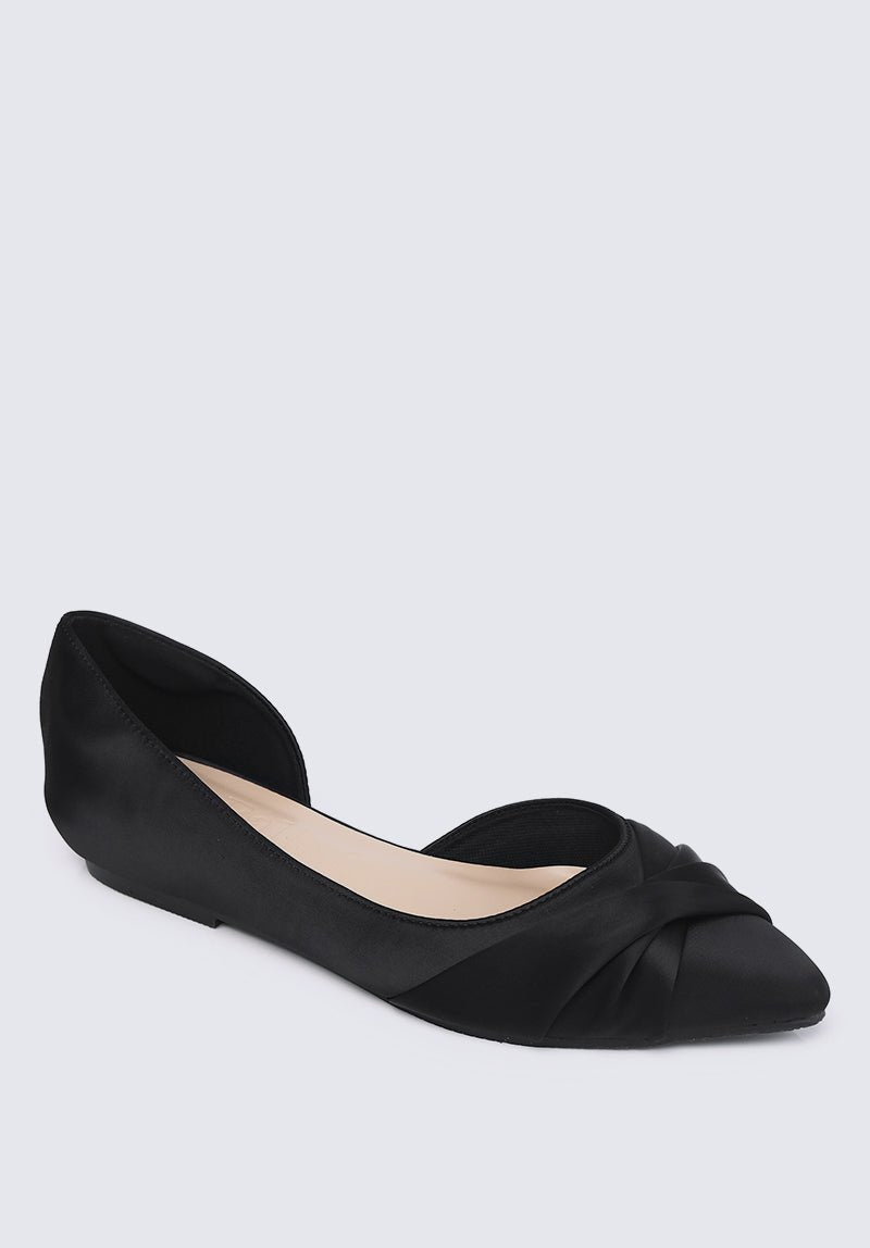 Grace Comfy Ballerina In Black SatinShoes - myballerine