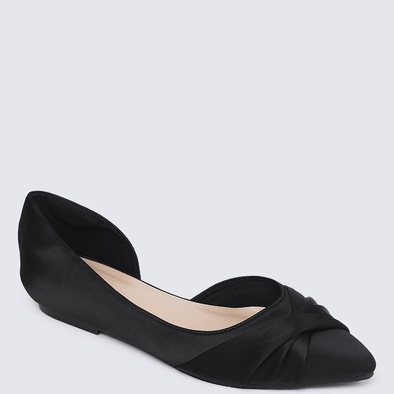 Grace Comfy Ballerina In Black SatinShoes - myballerine