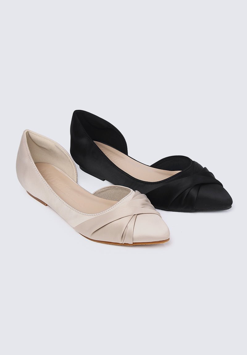 Grace Comfy Ballerina In Black SatinShoes - myballerine