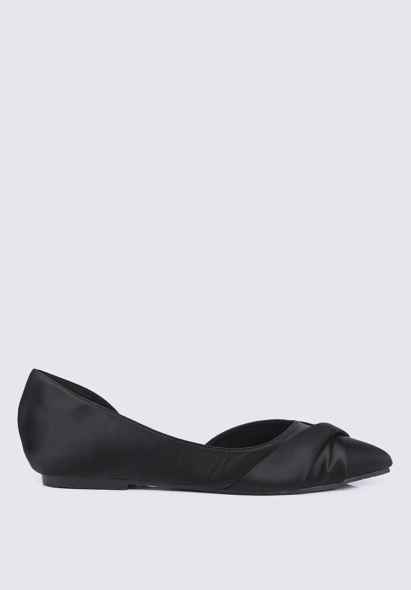 Grace Comfy Ballerina In Black SatinShoes - myballerine