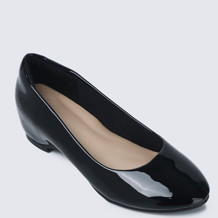 Helene WideFit Comfy Pumps In BlackShoes - myballerine