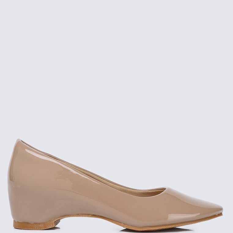 Helene WideFit Comfy Pumps In TaupeShoes - myballerine