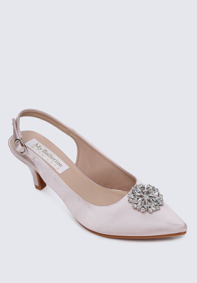 Jeannie Comfy Heels In ChampagneShoes - myballerine