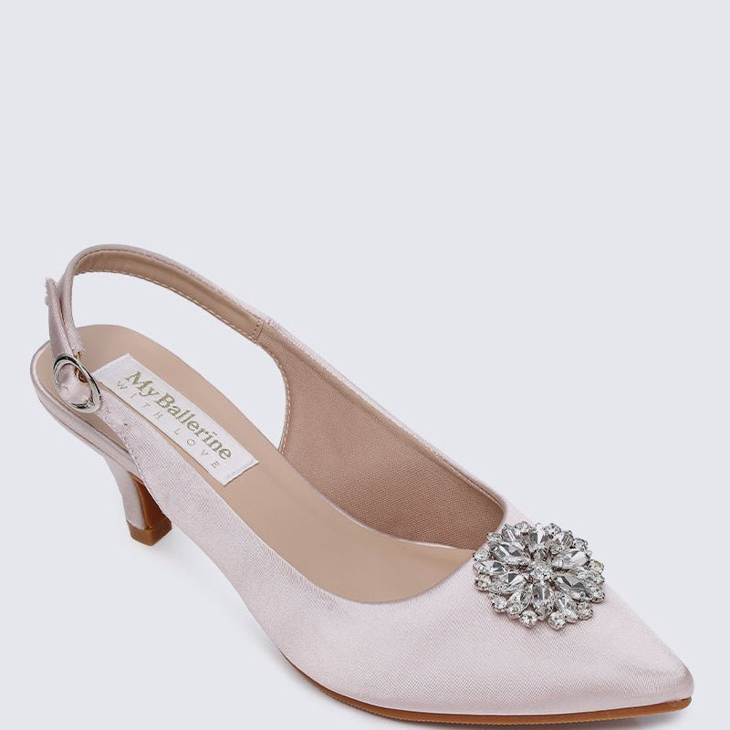 Jeannie Comfy Heels In ChampagneShoes - myballerine