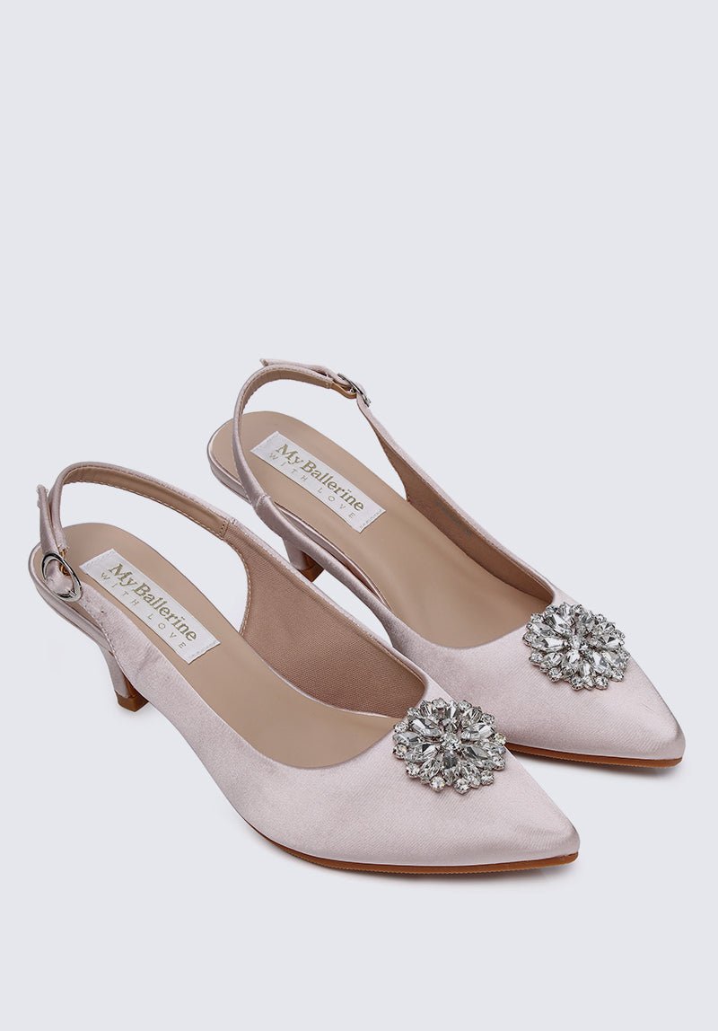 Jeannie Comfy Heels In ChampagneShoes - myballerine