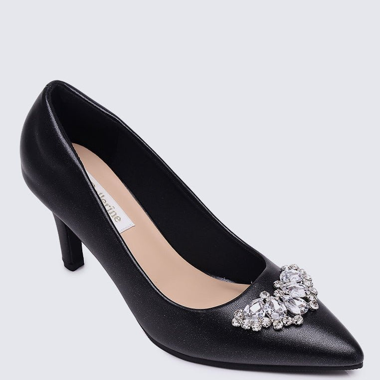 Jewel Comfy Pumps In Black - myballerine