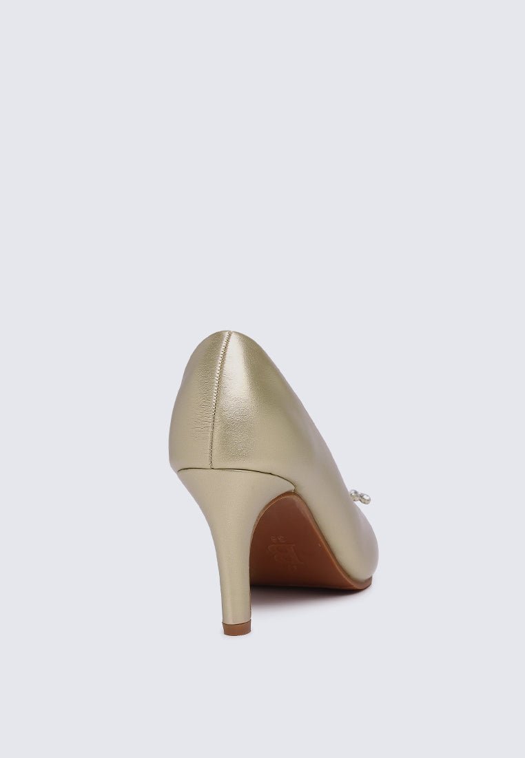 Jewel Comfy Pumps In Gold - myballerine