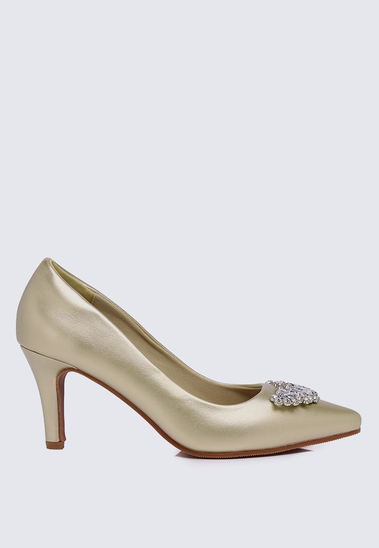 Jewel Comfy Pumps In Gold - myballerine