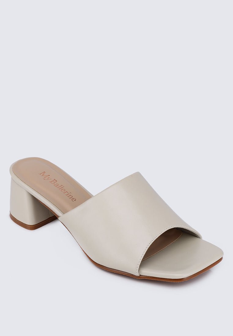 Karissa WideFit Comfy Heels In BeigeShoes - myballerine