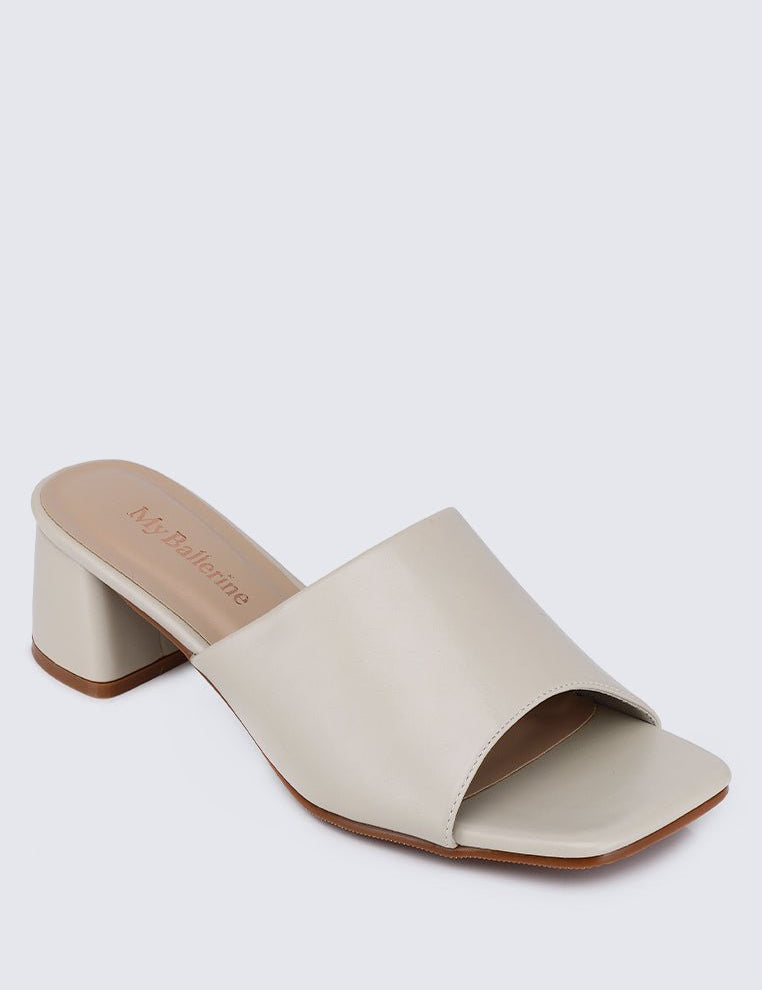 Karissa WideFit Comfy Heels In BeigeShoes - myballerine