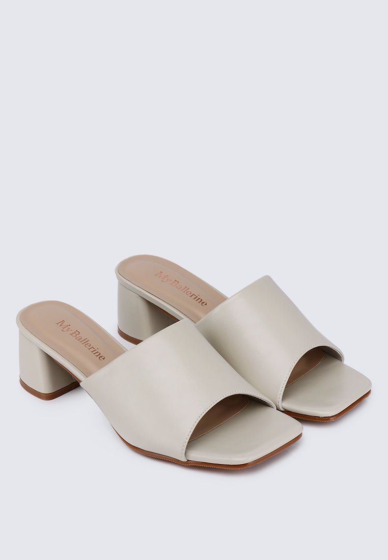 Karissa WideFit Comfy Heels In BeigeShoes - myballerine