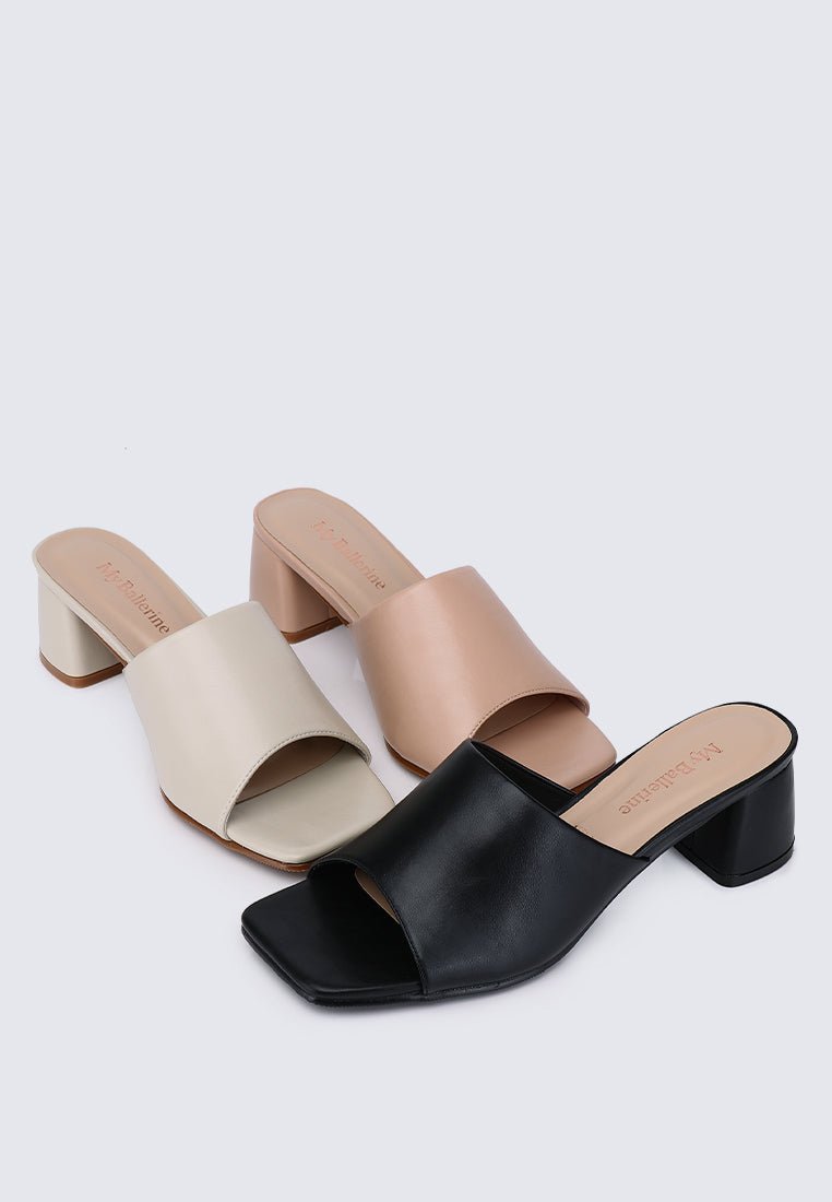 Karissa WideFit Comfy Heels In BeigeShoes - myballerine