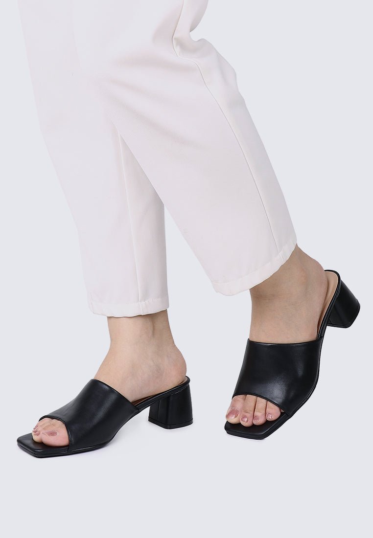 Karissa WideFit Comfy Heels In BlackShoes - myballerine