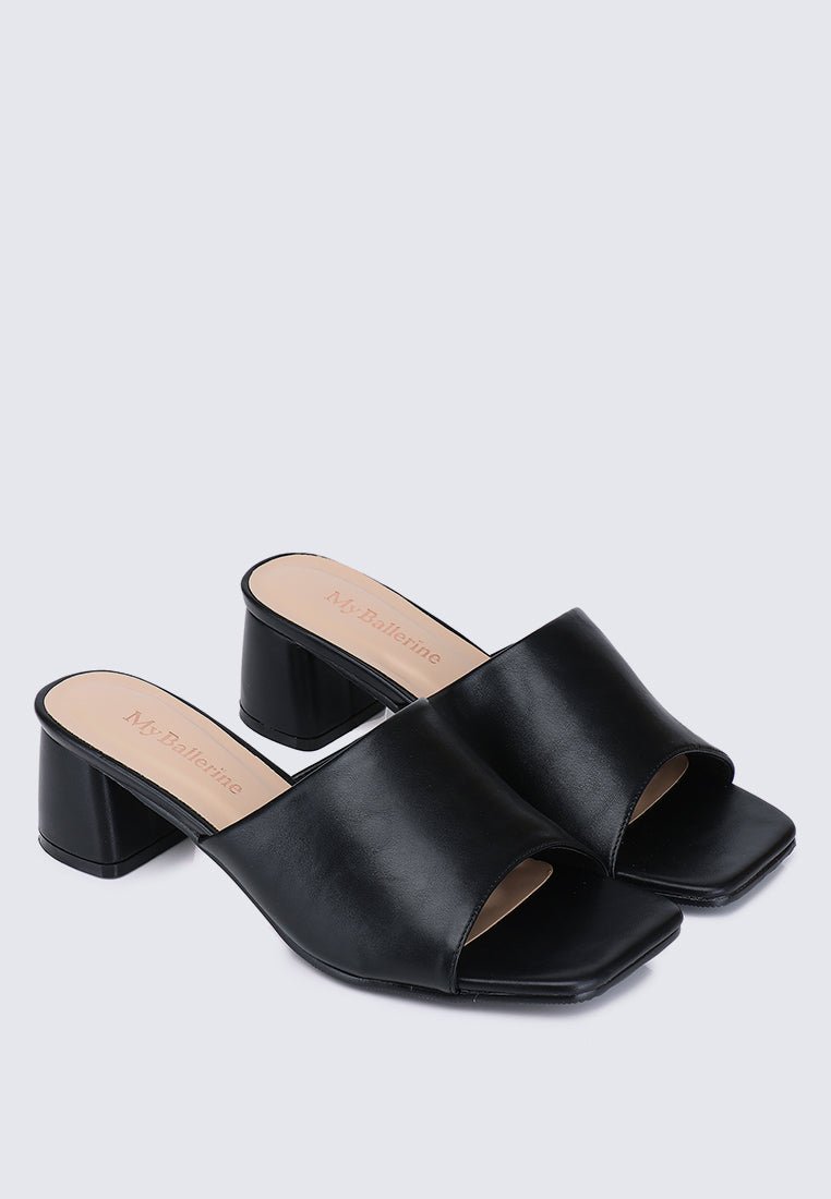 Karissa WideFit Comfy Heels In BlackShoes - myballerine