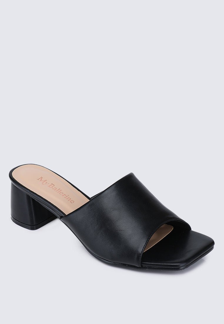 Karissa WideFit Comfy Heels In BlackShoes - myballerine